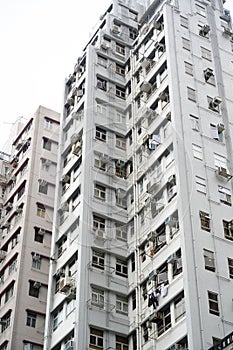 Hong Kong private tenements. Apartment building in Hong Kong, China