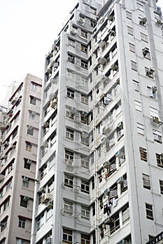 Hong Kong private tenements. Apartment building in Hong Kong, China photo