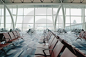 Hong Kong, Hong Kong SAR - December 21, 2019:  Hong Kong International Airport Midfield Concourse