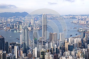 Hong Kong seen from Lugard Road on the Peak