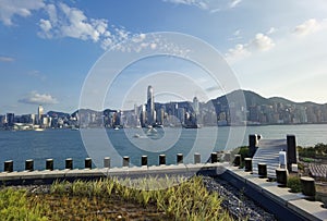 Hong Kong Skyline Architecture Ocean Horizon Panorama View West Kowloon Cultural District Roof Garden Outdoor Space Park