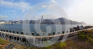 Hong Kong Skyline Architecture Ocean Horizon Panorama View West Kowloon Cultural District Roof Garden Outdoor Space Park