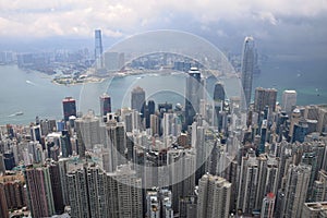 Hong Kong skyline cityscape from the birdÃƒâ€šÃ‚Â´s eye view.
