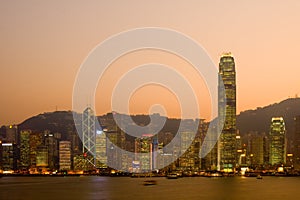 Hong Kong skyline at dusk