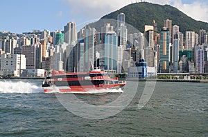 Hong Kong skyline with jetfoil