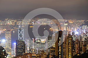 Hong Kong Skyline and Victoria Harbour at night