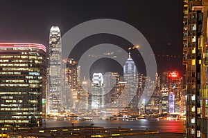 Hong Kong Skyline and Victoria Harbour at night