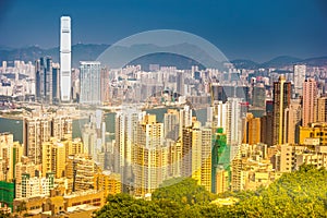 Hong Kong Skyline View From Victoria Peak