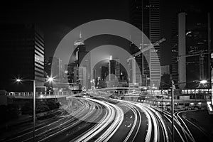 Hong Kong Skyscrapers black and white