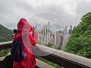 Hong Kong skyscrapers cityscape seen from Victoria Peak