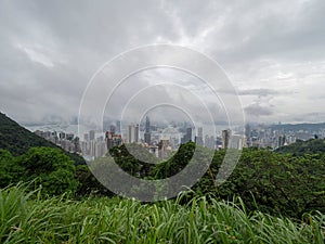 Hong Kong skyscrapers cityscape seen from Victoria Peak