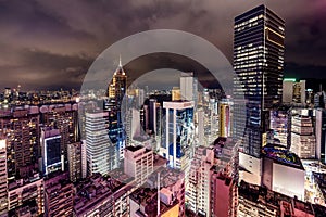 Hong Kong Skyscrapers with lights