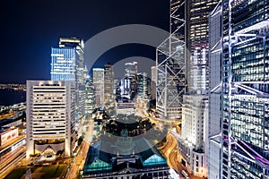 Hong Kong Skyscrapers with lights