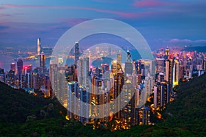 Hong Kong skyscrapers skyline cityscape view