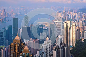 Hong Kong skyscrapers skyline cityscape view