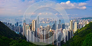 Hong Kong skyscrapers skyline cityscape view