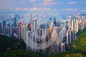 Hong Kong skyscrapers skyline cityscape view