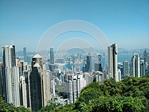 Hong Kong skyscrapers views from Victoria Peak