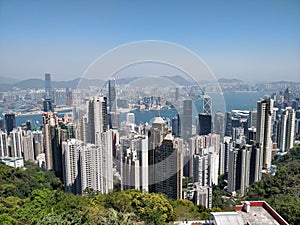 Hong Kong skyscrapers views from Victoria Peak