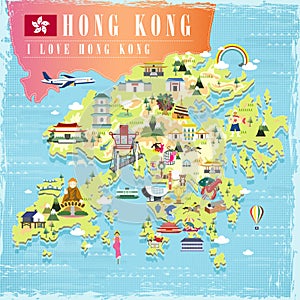 Hong Kong travel map photo