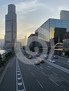 Hong Kong Tsim Sha Tsui yellow sky sunset