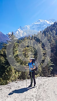 Hongde - A man hiking in Himalayas