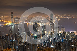 Hongkong Cityscape on sunset twilight hour.