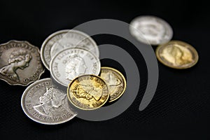 Hongkong money,coins more value on bag