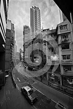 Hongkong street view black and white