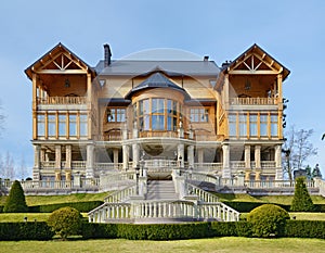 Honka residence building in Mezhyhirya park at Novi Petrivtsi near Kyiv Ukraine