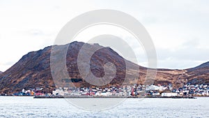 Honningsvag Coastline Viewed From the Barents Sea