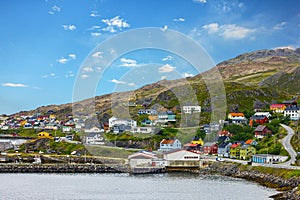 Honningsvag is Norwegian town beyond the Arctic Circle.