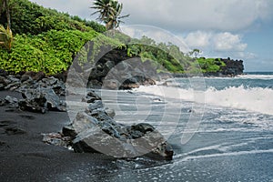 Honokalani Black Sand Beach Road to Hana, Maui