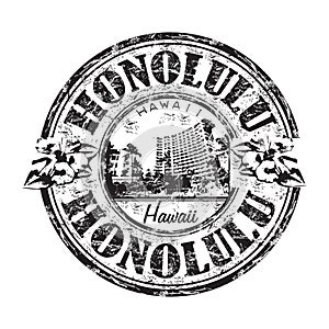 Honolulu grunge rubber stamp