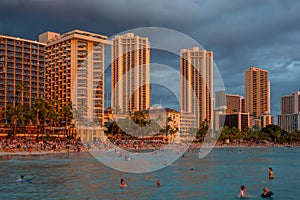 Waikiki Beach at sunset