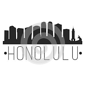 Honolulu Hawaii Skyline Silhouette City Design Vector Famous Monuments