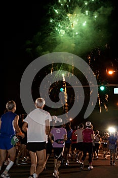 Honolulu Marathon with Firework