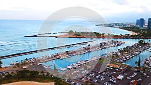 Honolulu, Oahu, Aerial View, Honolulu Harbor, Hawaii, Downtown