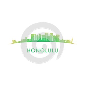 Honolulu skyline silhouette.