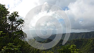 Honolulu view from Tantalus mountain bridge