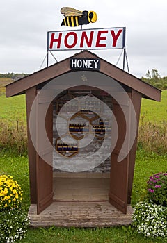 Honor system rural honey stand