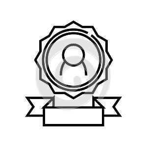 Honorable emblem line icon, concept sign, outline vector illustration, linear symbol.