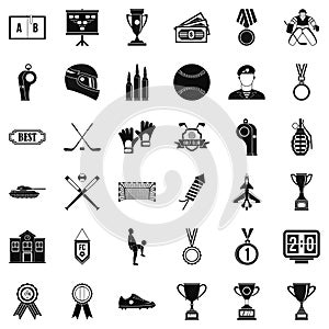 Honorary badge icons set, simple style