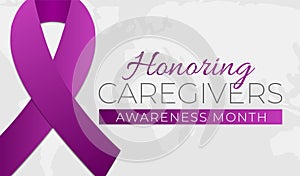 Honoring Caregivers Awareness Month Background Illustration Banner