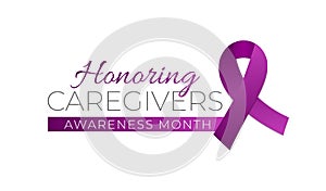 Honoring Caregivers Awareness Month Isolated Logo Icon Sign