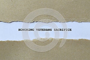 honoring veterans sacrifice on white paper