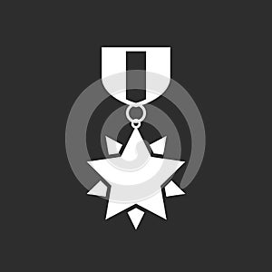 Honour medal vector icon photo