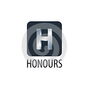 Honours. Square initial letter H logo concept design template