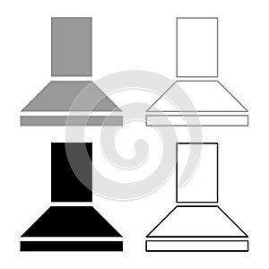 Hood for the kitchen kitchen cooker domestic appliances set icon grey black color vector illustration image solid fill outline