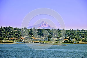 Hood river and mountain